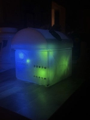 Interactive Puzzle LED Logical  Lock Box w/ Hidden  Safe & Hidden Drawer & Snd