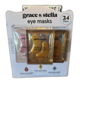 Grace & Stella Eye Masks 24 Pairs Gold Pink Blue Energizing Moisturizing New