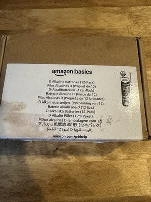 Amazon Basics D Cell All-Purpose Alkaline Batteries 12 Pack Unopened BRAND NEW