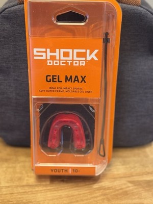 Shock Doctor Gel Max Youth Mouthguard Red New Impact Sports Gel-Fit Liner