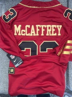 Nike NFL San Francisco 49ers Christian McCaffrey #23 On Field Red Jersey L New