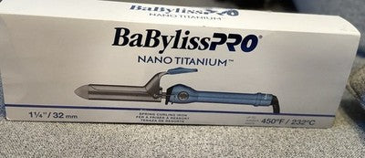 Babyliss Pro Titanium Spring Curling Iron, Professional Hair Wand, Tool 1 1/4”