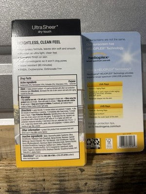 Nuetrogena 2pk - 5oz & 3oz ULTRA SHEER Dry-Touch SUNSCREEN Broad Spectrum SPF 55