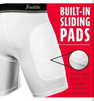 Franklin Youth Baseball Softball Sliding Shorts with Cup Compartment Protection