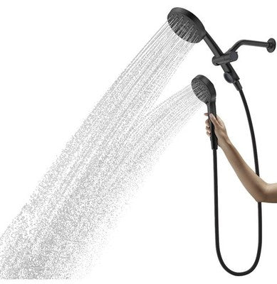 New KOHLER Claro Dual Wall-Mount Fixed and Handheld Shower Head in Matte Black