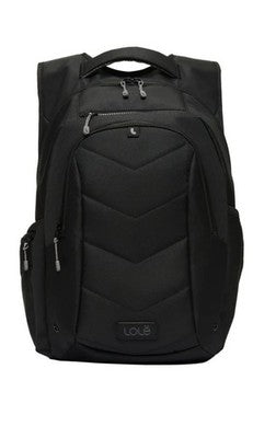 LOLE QUILTED LAPTOP BACKPACK  BLACK 11.8” WX5.9”L 18.5”H THEFT DETERRENT
