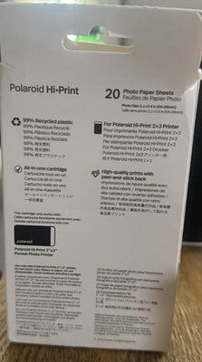 Polaroid Hi-Print 2x3 Paper Cartridge Sheets 20 Count