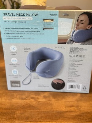 New Airia Living Travel Neck Pillow Cooling Memory Foam Washable Costco