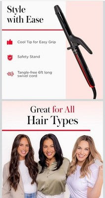 REVLON Smoothstay 1 Inch Curling Iron Coconut Oil Infused Curling Wand