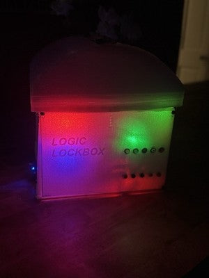 Interactive Puzzle LED Logical  Lock Box w/ Hidden  Safe & Hidden Drawer & Snd