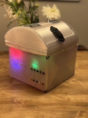 HAND MADE LOGICAL LOCK BOX SAFE W/ 4 BUTTON CODE-METAL LOCK-LEDS+AUDIO PORTABLE