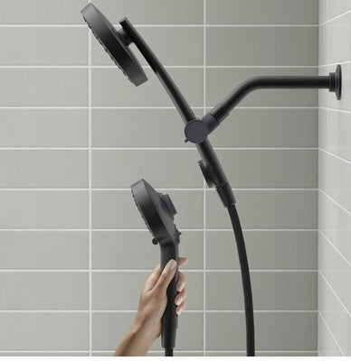 New KOHLER Claro Dual Wall-Mount Fixed and Handheld Shower Head in Matte Black