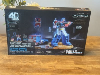 4D Build: Transformers Optimus Prime & Truck 3D Model Kit Puzzle with LED