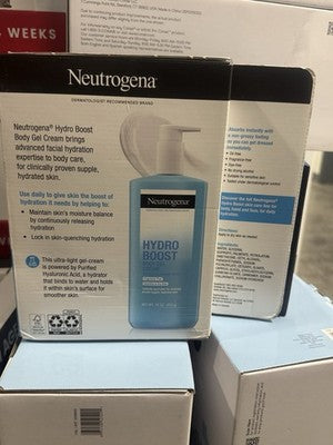 Neutrogena Hydro Boost Body Gel Cream Hyaluronic Acid Fragrance-Free 16 oz 2 Pac