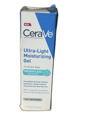 CeraVe Ultra Light Moisturizing Gel For All Skin Types 1.75oz./52ml New In Box