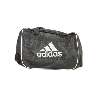 Brand New Adidas Large Black Duffel Bag Gym Travel Honeycomb White Piping Logo