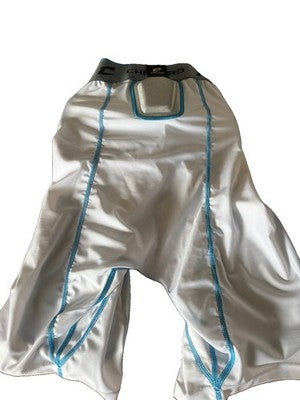 ⁠Champro Bull Rush Football Girdle Compression Shorts Padded White Youth S NWT⁠