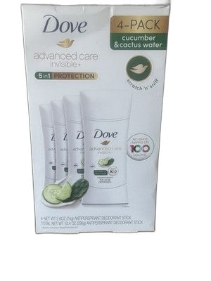 Dove Advanced Care invisible+ Antiperspirant Deodorant Cucumber  & Cactus 4 PACK