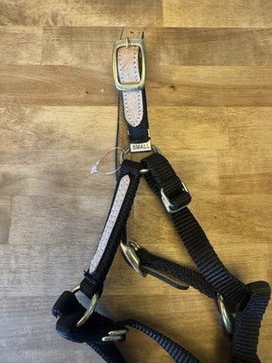 Nylon Breakaway Horse Padded Leather Halter with Leather Crown Small