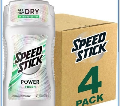 Speed Stick Men's Deodorant, Fresh, 3 Ounce, 4 Pack