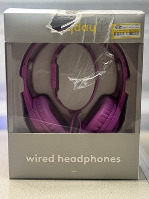 HEYDAY ACTIVE NOISE CANCELING WIRED  HEADPHONES PINK MICRO PHONE W/ REMOTE