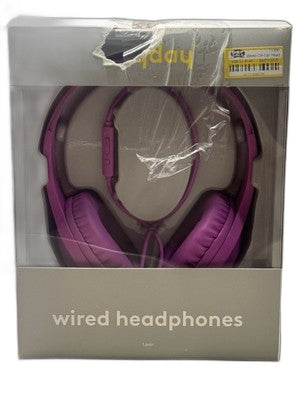 HEYDAY ACTIVE NOISE CANCELING WIRED  HEADPHONES PINK MICRO PHONE W/ REMOTE