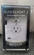 SnapPower GuideLight 2 LED Illuminated Outlet Wall Cover Plate Duplex White NIB