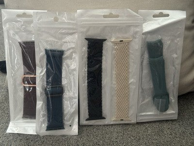 Lot of 5 Maledan Apple Watch Bands Stretchy Solo Braided Loop Silicone Strap New