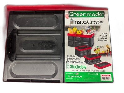 GreenMade InstaCrate 12 Gallon Collapsible Tote Red/black