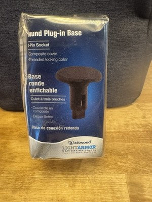 Attwood LightArmor 3-Pin Round Plug-In Base Socket Marine Navigation Light