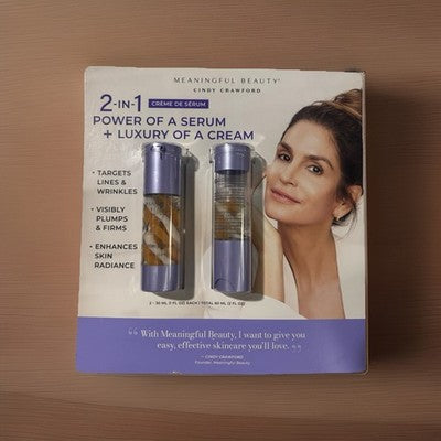 Meaningful Beauty Cindy Crawford 2-in-1 Crème De Serum Pack Of  2, 1 Fl Oz Each
