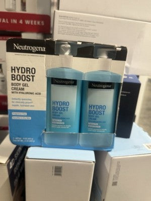 Neutrogena Hydro Boost Body Gel Cream Hyaluronic Acid Fragrance-Free 16 oz 2 Pac