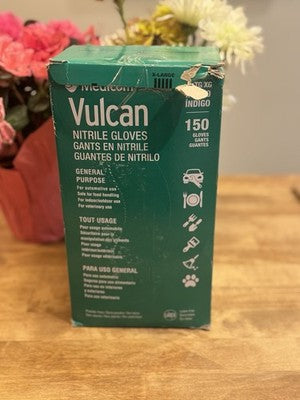 Medicom Vulcan Nitrile Gloves XL Indigo 150 Count Disposable Gloves