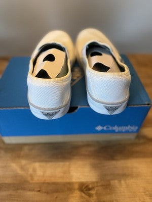 Columbia SlackWater Breeze Boat Shoes Womens 9 White Mesh Slip On PFG Fishing