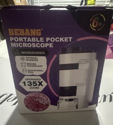 Handheld Portable Pocket Microscope for Kids - BEBANG Upgraded 135x Zoom