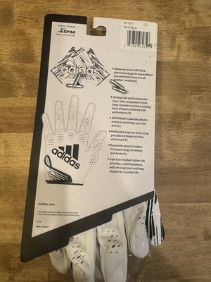 ADIDAS ADIZERO GRIPTACK SOCCER/FOOTBALL GLOVES LARGE AF1531 White / Black