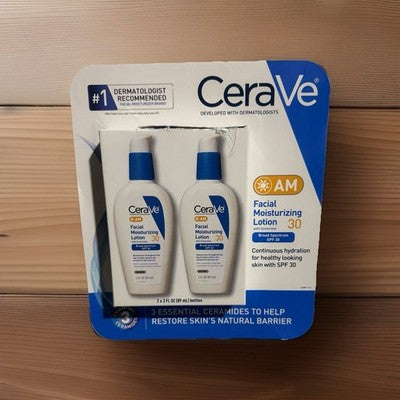 CeraVe AM Facial Moisturizing Lotion SPF 30 Sunscreen 3 oz 2 Pack Oil Free NEW⁠