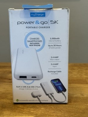 Brand New myCharge 5000mAh Power & Go Power Bank Portable Charger