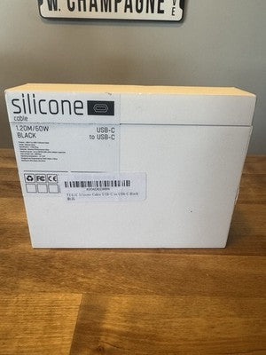 NEW TEGIC SILICONE 1.20M/60W BLACK USB-C to USB-C  20V/3A 60W Adapter Supported