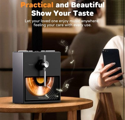 NEW WSKEN Retro Bluetooth Speaker Gifts for Music Lovers/Women/Men/House Black