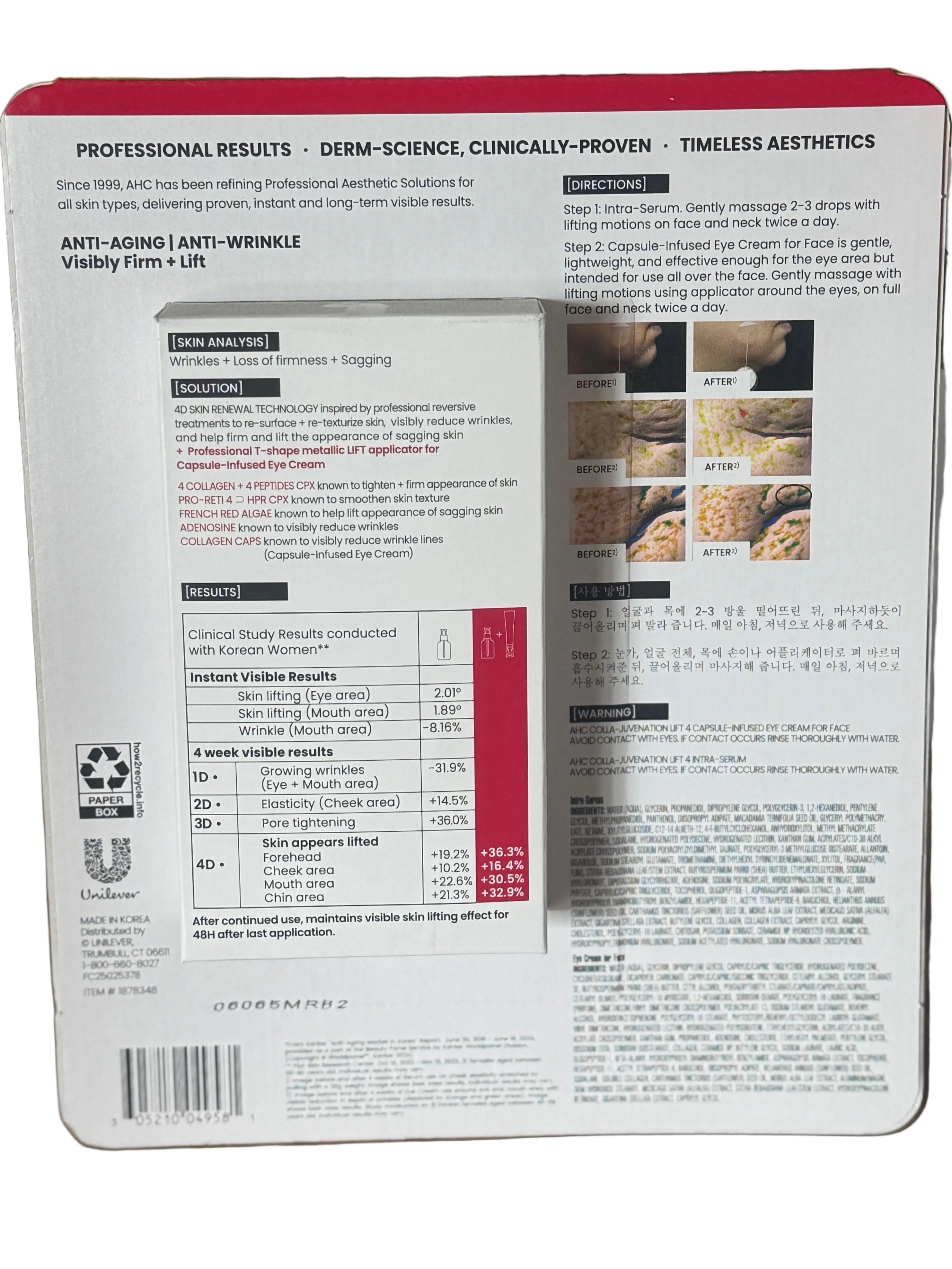 AHC Pro Shot Colla-Juvenation Lift 4 Korean Skin Care + Capsule-Intra Serum set