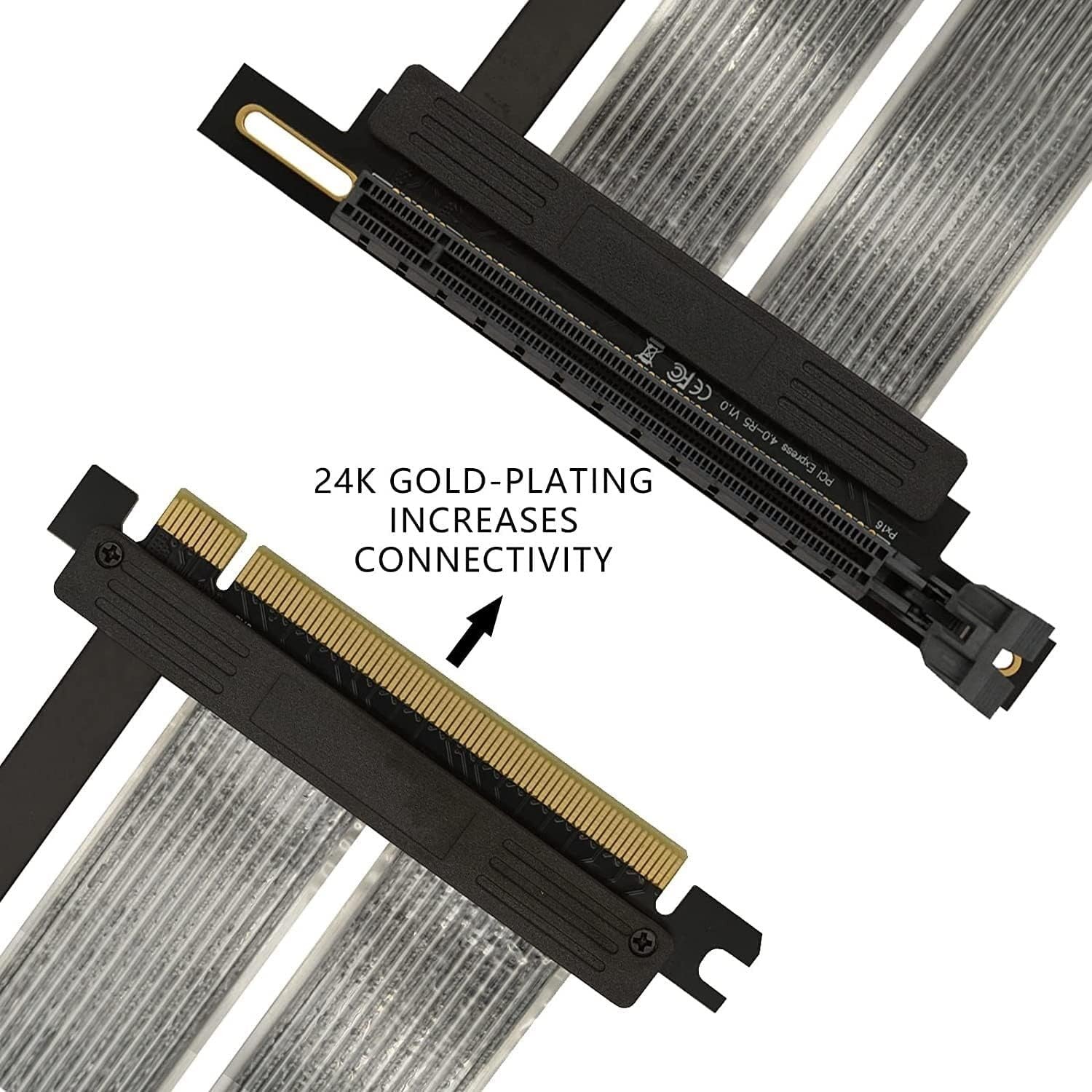 PCIe 4.0 Riser Cable, GEN 4 x16 PCI Express Riser Extender  20cm & 90° Graphics