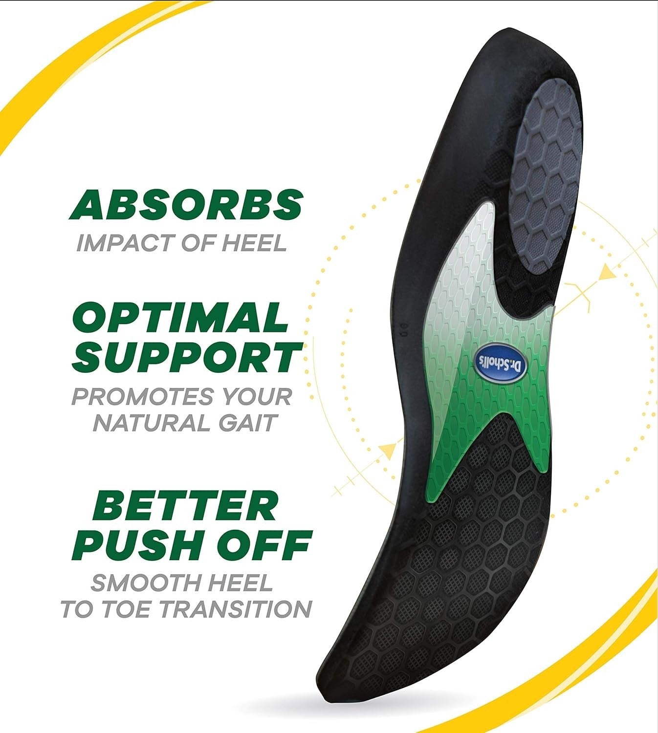 Dr. Scholl's Performance Sized to Fit Running Insoles for Men & Women Plantar Fa