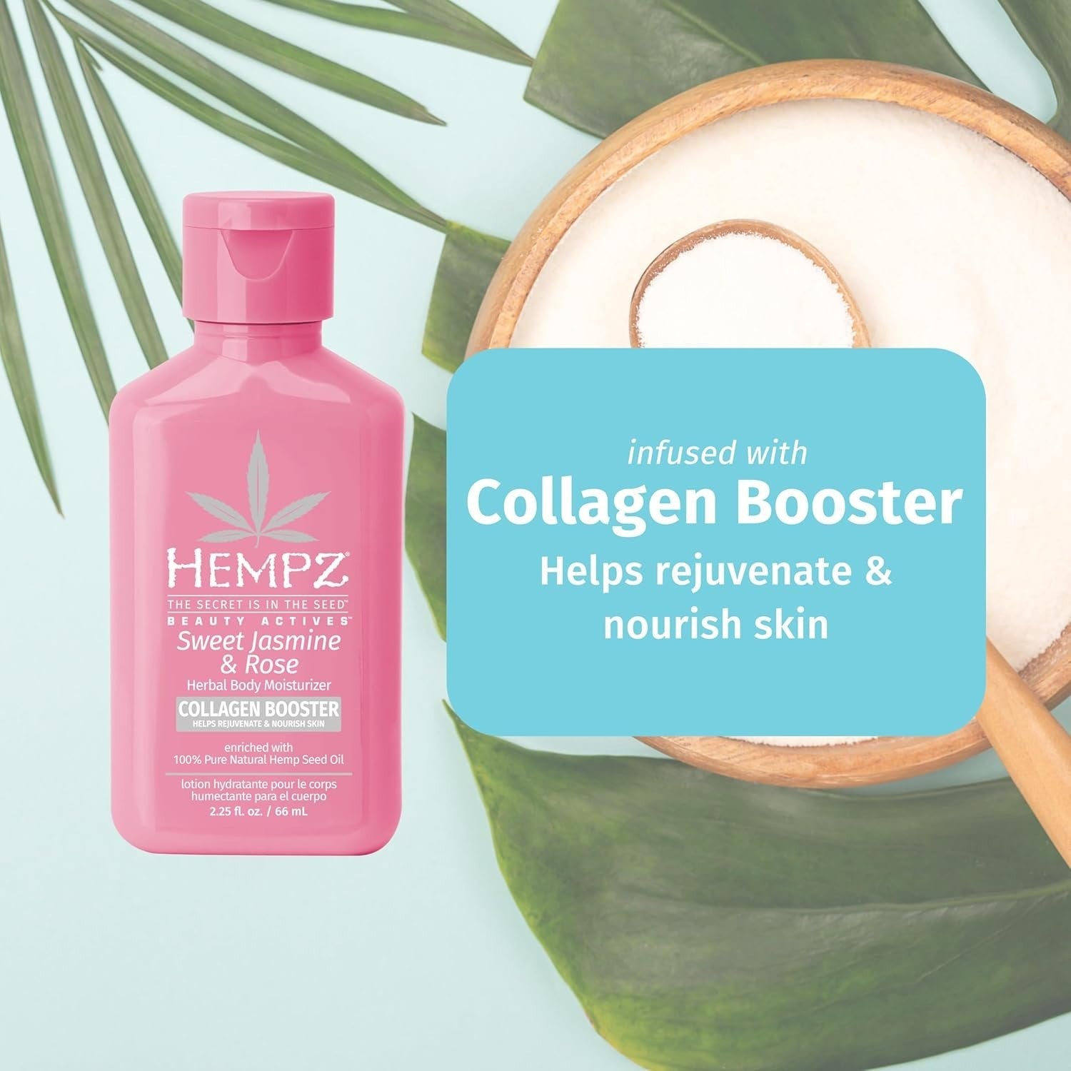 Hempz Mini Collagen-Infused Jasmine & Rose Body Moisturizer, 2.25 oz - Paraben