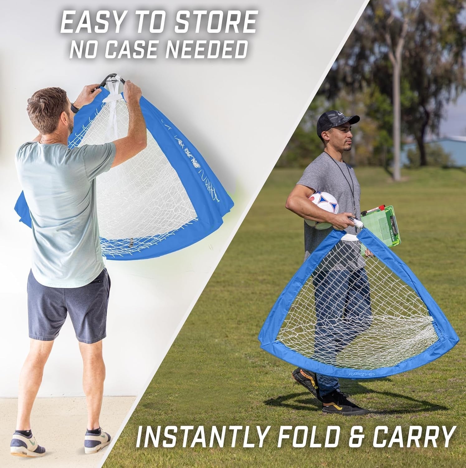 Portable Soccer Goals for Kids-Royal Blue- 4x3 Ft Pop up net Go Sports Net