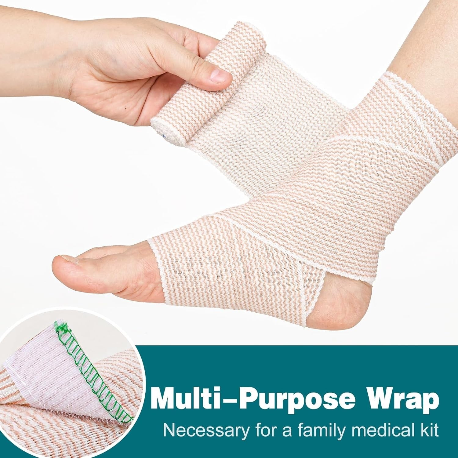 AZEN Premium 6 Pack Elastic Bandage Wrap 4 Inch Compression Wrap Bandage for Leg