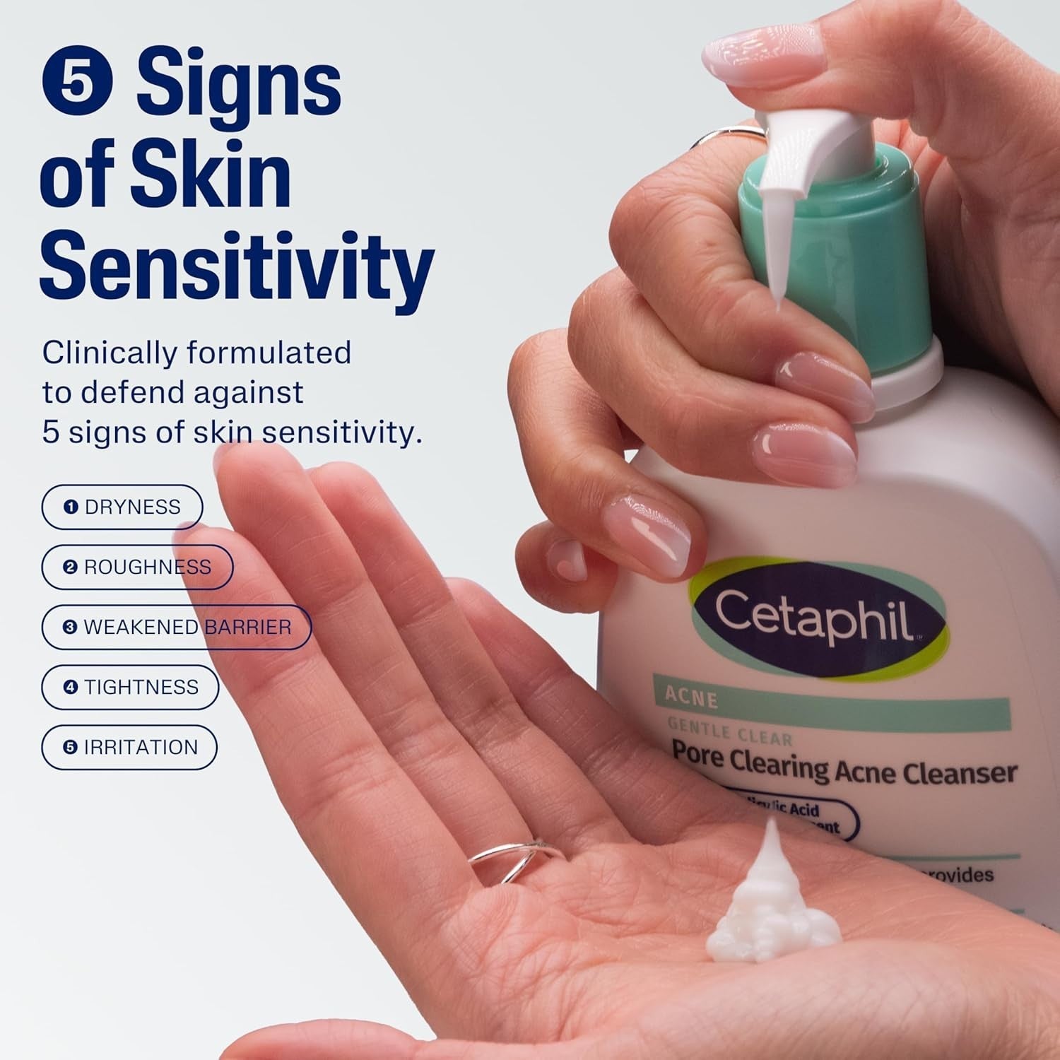 Cetaphil Gentle Clear Pore Clearing Acne Cleanser, Foaming Gel Cleanser 20oz