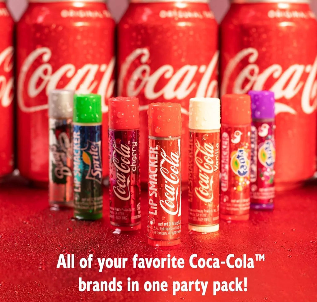 Lip Smacker Lip Gloss Lip Balm Coca-Cola Flavored 8 Count Flavors Coke Fanta