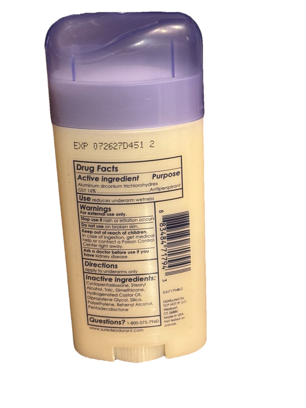 SURE STAY CONFIDENT UNSCENTED ORIGINAL SOLID ANTIPERSPIRANT & DEODORANT 2.7 Oz