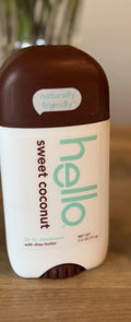 BRAND NEW HELLO SWEET COCONUT DEODORANT 2.6 OZ W/ SHEA BUTTER 24hR NATURAL.